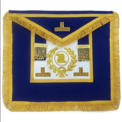 Masonic hand emb apron, masonic regalia, freemason regalia, freemason aprons,