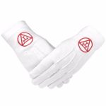 Masonic Royal Arch 100% Cotton Gloves with Machine Embroidery