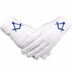 Masonic Cotton Gloves Thin Square and Compass Machine Embroidery