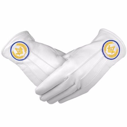 Masonic Soft Leather Gloves With Square Compass & G Yellow