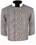 Civil War CS Officer's Grey with Off White Plain Double Breast Shell Jacket