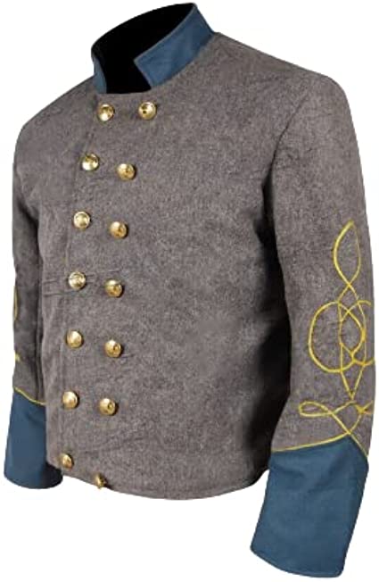 Civil War CSA Lt's Infantry 1 Braid Double Breast Wool Shell jacket