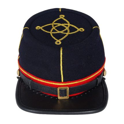 Civil War Union Artillery 1st 2nd lieutenant Leather Peak Kepi, Red band 1 row