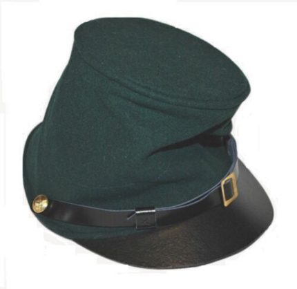 Civil War Union Berdans Sharpshooters Forage Kepi Green Forage Leather Peak kepi