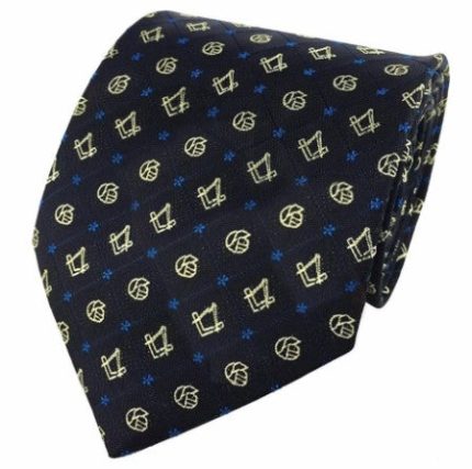 Masonic Regalia Forget Me Not Tie with Square and Compass