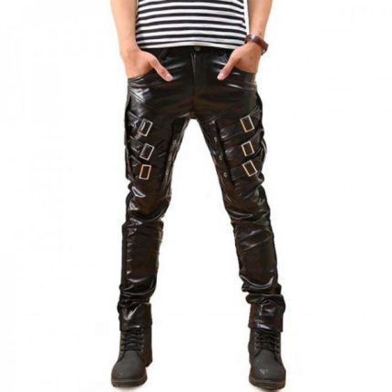 Men Leather Fashion Pants