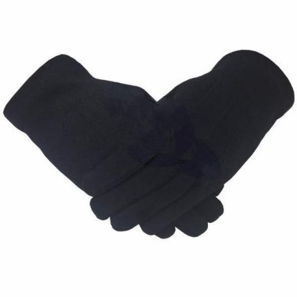 Masonic Knight Templar Plain 100% Cotton Glove Black