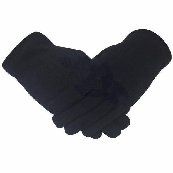 Masonic Knight Templar Plain 100% Cotton Glove Black