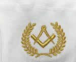 Masonic Cotton Gloves with Machine Embroidery Square Compass Gold