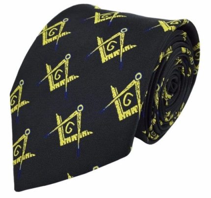 Masonic Regalia Craft Masons Silk Tie with Square Compass & G Lodge Gift