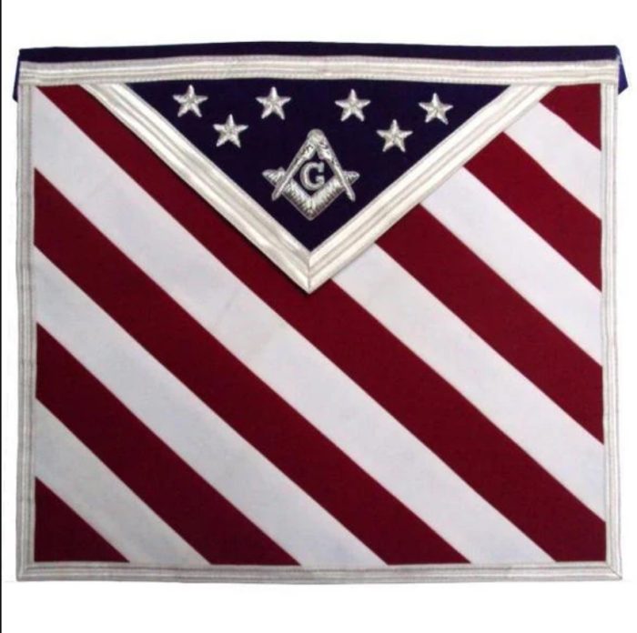 Masonic apron, Masonic hand emb apron, masonic regalia, freemason regalia, freemason aprons,