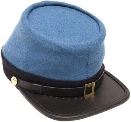 Civil War Confederate Infantry officers kepi, Sky Blue with black band Kepi Hat