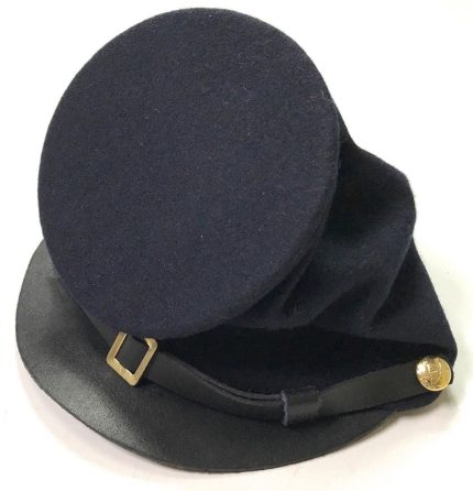 Civil War Union Forage Leather Peak Bummer Kepi, Navy blue McDowell Peak Kepi