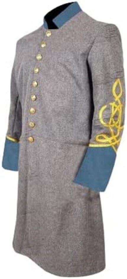 Civil War Confederate Officer's 3 Row Braid Single Breast Infantry Frock Coat